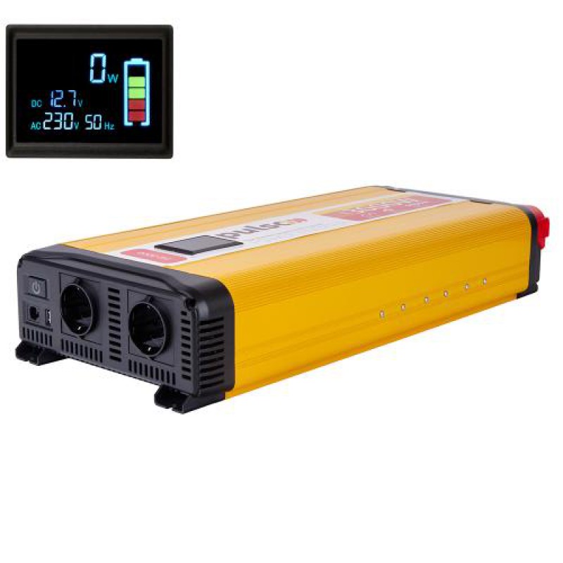 Преобраз. напряжения PULSO/ISU-3000/12V-220V/3000WLCD/USB-5VDC2.0A/син.волна/клеммы