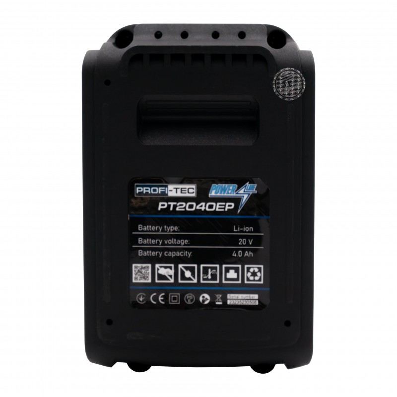 Аккумуляторная батарея PROFI-TEC PT2040EP POWERLine (20 В / 4.0 Ач, высокотоковая, с индикатором)