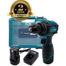Акумуляторний шуруповерт PROFI-TEC PCD35168BL (2× високотокові батареї  PT1620 (2.0 Аг), зарядний пристрій)