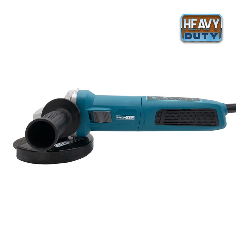 Углошлифовальная машина (болгарка) PROFI-TEC AG125-1800 профессиональное качество IndustrialLine, мощность 1800 Вт, БЕЗЩЕТОЧНЫЙ двигатель, диск 125 мм, рег. оборотов 2500 – 10000 об/мин, кабель 2м.