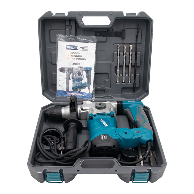 Перфоратор PROFI-TEC RH1700P7 IndustrialLine (1700 Вт, патрон SDS-Plus, сила удара 7.0 Дж, кабель 2 м)