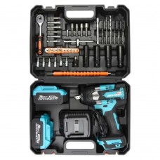 Аккумуляторный гайковерт Grand АГ-800UBL, Бесщеточный двигатель, 20В, 0-2800 об/мин, 0-6200уд/мин, 4Ач, кол-во батарей: 2шт, 800Н/м. кейс