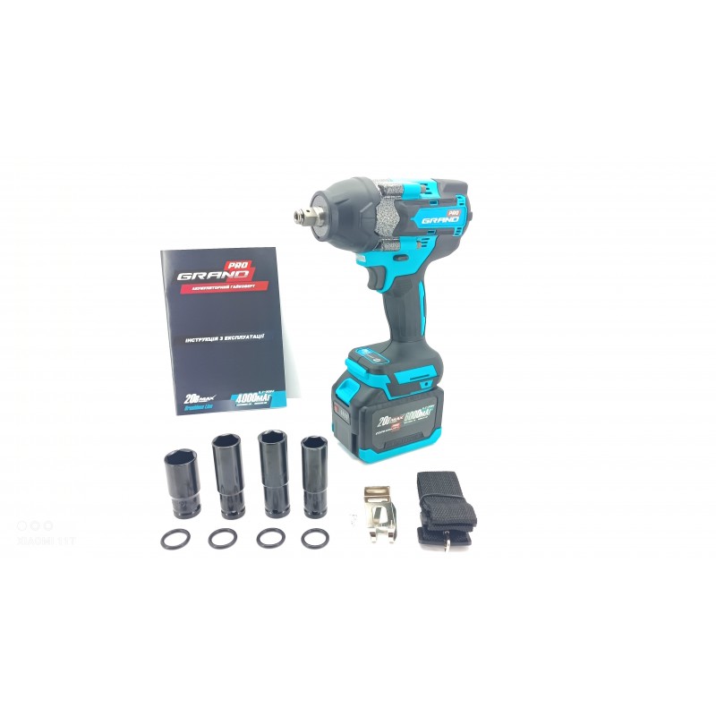 Набір акумуляторних інструментів Grand № 4 (МШУ-20BL/PRO+ДА-20/13UBL+АГ-800UBL+ПА-20/26BL)