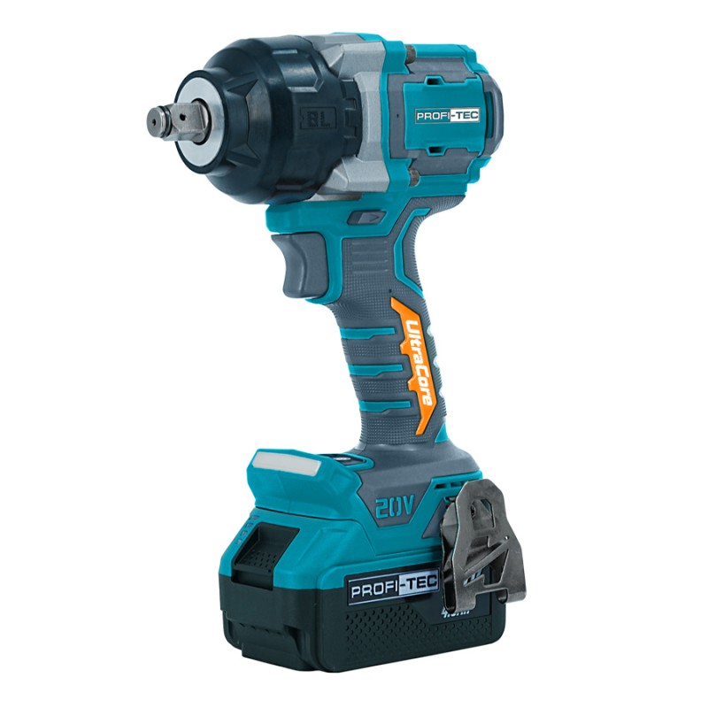 Акумуляторний гайковерт PROFI-TEC PPTW11020 UltraCore (20 В, безщітковий двигун, 1100 Нм, хвостовик 1/2″) без АКБ та ЗП, коробка
