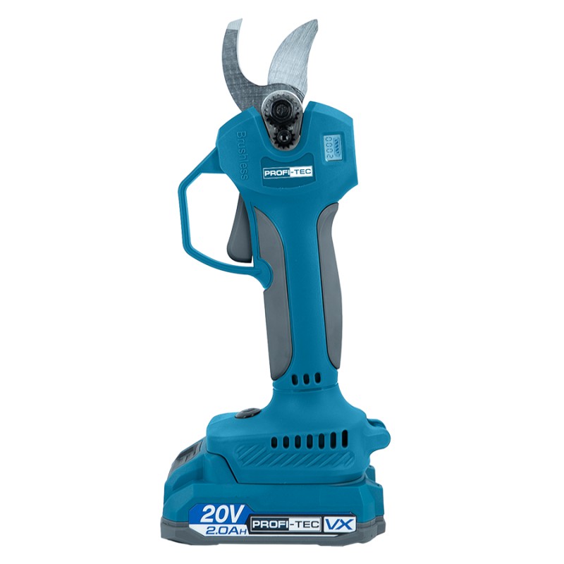 Аккумуляторный секатор PROFI-TEC PES28 UltraCore (20 В, бесщеточный двигатель, рез 15 / 25 мм, 150 рез/мин) без АКБ и ЗП, коробка