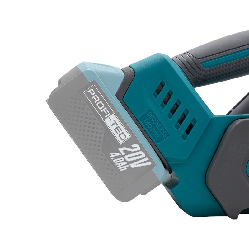 Аккумуляторная цепная пила PROFI-TEC PCS1220 UltraCore (20 В, бесщеточный двигатель, LCD дисплей шина 30 см, 10.0 / 12.0 м/с) 1×PT2040EP (4,0 Ач), зарядное устройство