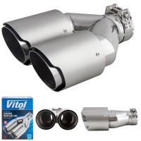 Насадка на глушник НГ-1209B matte, внутр.d 64мм/довж. 241мм/2*зовн.d 89мм