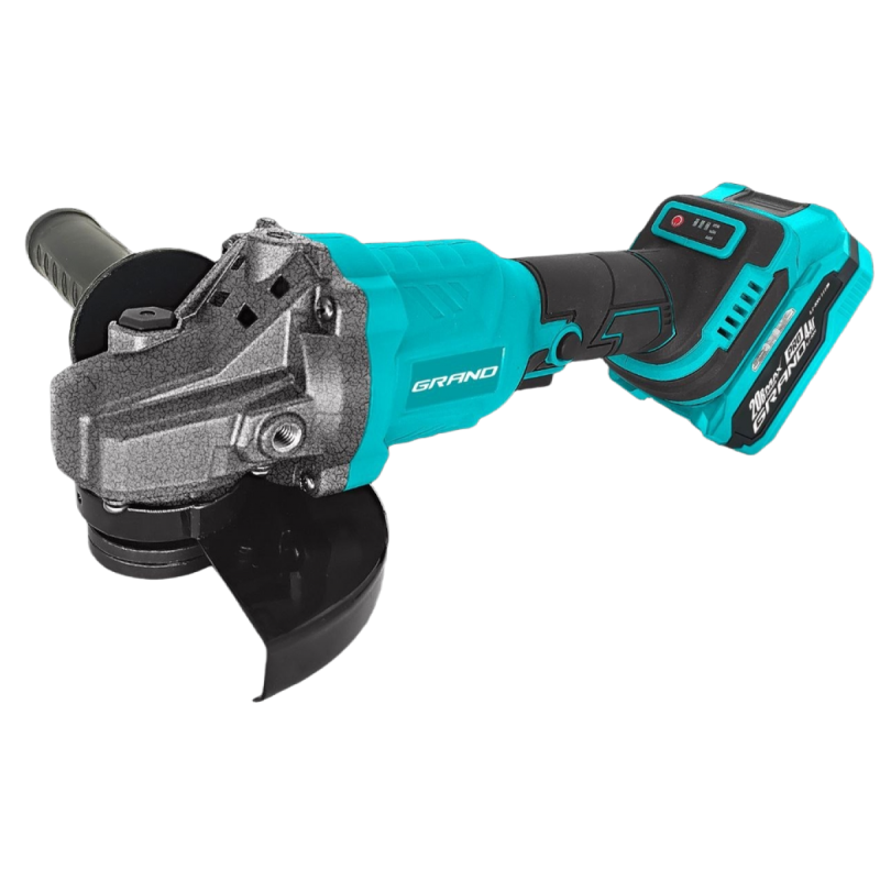 Аккумуляторная угловая шлифмашина Grand МШУ-125/20 BL, Бесщеточный двигатель, 20V, диск: 125 мм., 3000-8500об/мин., 4Ач, 2 АКБ, кейс