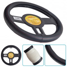 Чехол руля VLOD-24LC7 BK L черн/БО/один шов/кожа