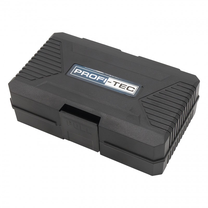 Акумуляторний імпульсний гвинтоверт PROFI-TEC PID1820BL POWERLine (180 Нм. набір біт, 2×PT2020MP (2.0 Аг), зарядний пристрій)