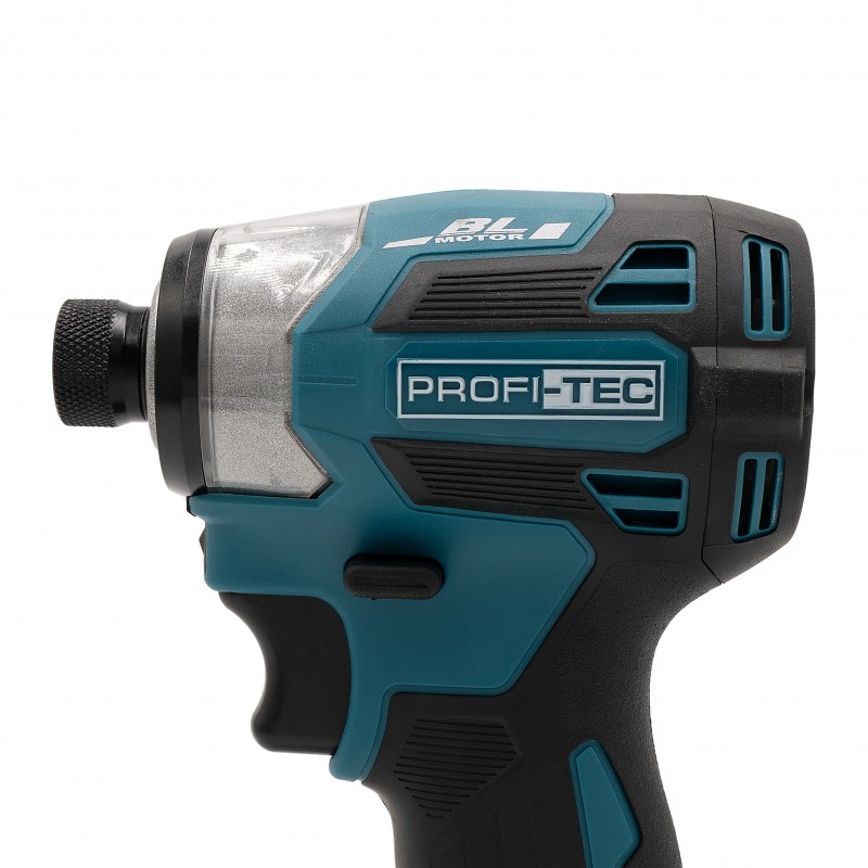 Акумуляторний імпульсний гвинтоверт PROFI-TEC PID1820BL POWERLine (180 Нм. набір біт, 2×PT2020MP (2.0 Аг), зарядний пристрій)