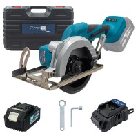 Акумуляторна універсальна дискова пила PROFI-TEC PCA1220BL POWERLine ((20 В, безщітковий двигун, 125 мм, пропил 0 – 41 мм) 1×PT2040EP (4.0Аг), ЗП BC20V, кейс