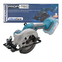 Аккумуляторная универсальная дисковая пила ROFI-TEC PPCA14020 UltraCore (20 В, бесщеточный двигатель, диск 140 мм, пропил 52 мм, 6600 об/мин) без АКБ и ЗУ, коробка