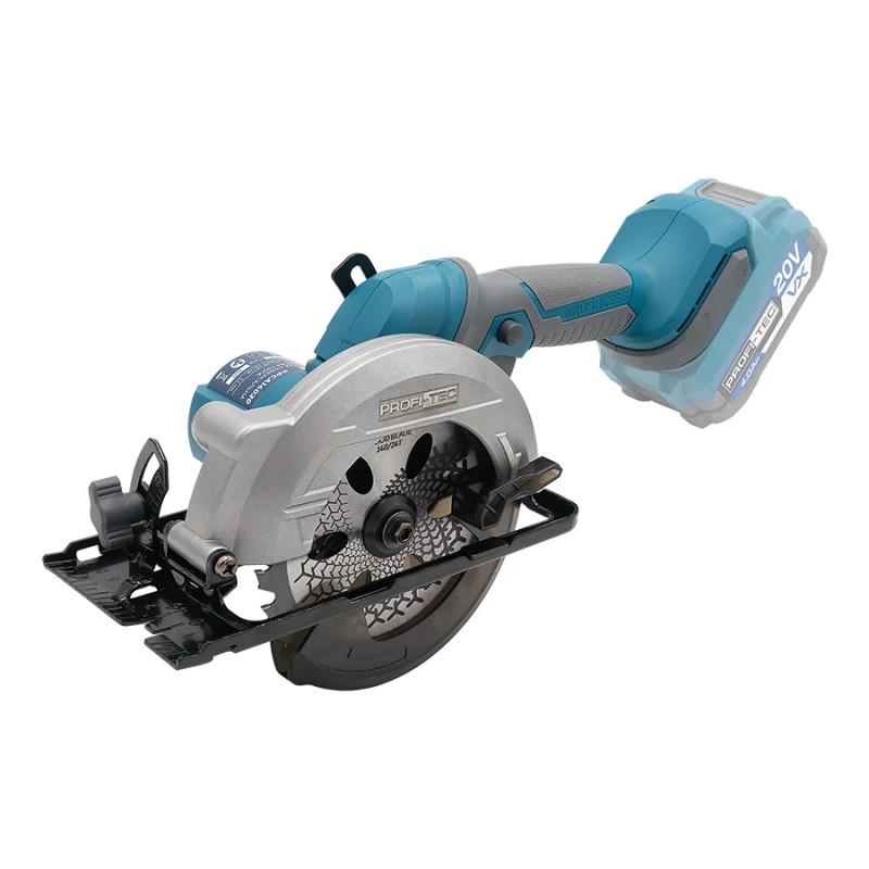 Акумуляторна універсальна дискова пила PROFI-TEC PPCA14020 UltraCore (20 В, безщітковий двигун, диск 140 мм, пропил 52 мм, 6600 об/хв) 1×PT2040VX (4.0 Аг), зарядний пристрій