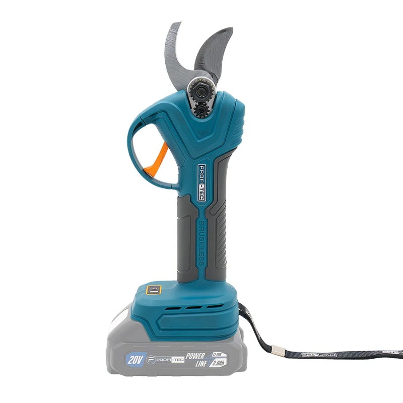 Акумуляторний секатор PROFI-TEC PES25 UltraCore (20 В, безщітковий двигун, різ 15 / 25 мм, 152 різ/хв) каркас, коробка, без акк та ЗП