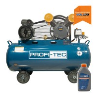 Компресор масляний PROFI-TEC OC-100V2 (2.2 кВт, 100 л, 8 бар, 415 л/хв, 2 циліндри)