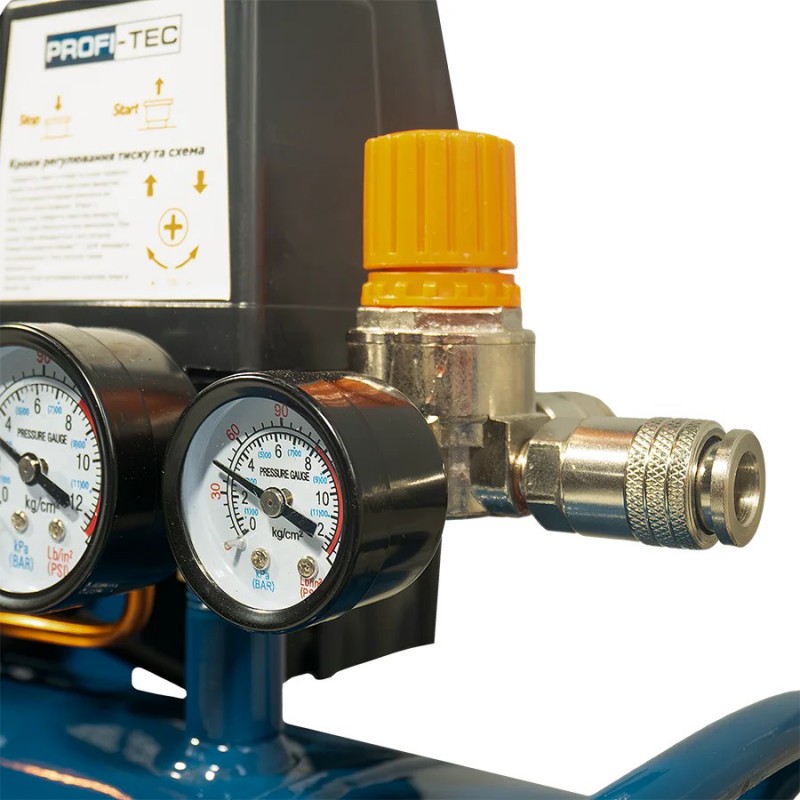 Компресор масляний PROFI-TEC OC-100V2 (2.2 кВт, 100 л, 8 бар, 415 л/хв, 2 циліндри)