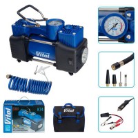 Компресор "ViTOL" K-74 150psi/15Amp /85л/2 циліндра /шланг 3,0м/прикур. +перехідник