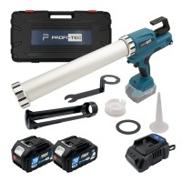 Акумуляторний пістолет-шприц для герметиків PROFI-TEC PCG20BL POWERLine (2×PT2040MP (4.0 Аг), зарядний пристрій)