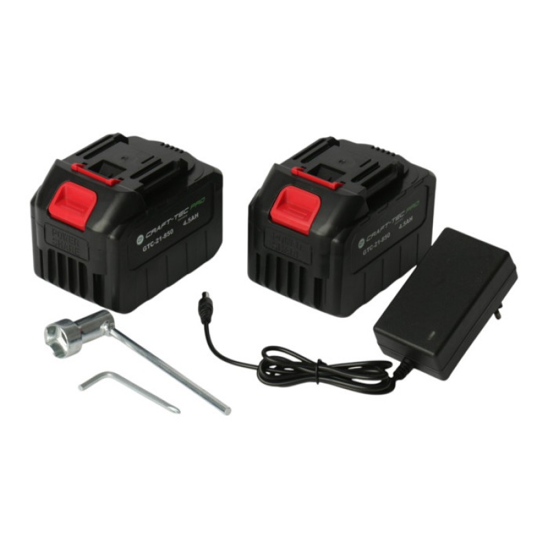 Акумуляторна коса (тример) Craft-tec PRO GTC-21-850 безщіткова (в комплекті 2 акумулятори, зарядний пристрій, ніж 40z з твердосплавними напайками, ніж прямокутний, шпуля)