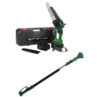 Акумуляторна пила ланцюгова + Подовжувач Сraft-tec EKS-8С  (Безщітковий двигун,масляний насос, підходить для роботи з подовжувачем в комплекті 2 акумулятори, зарядний пристрій)