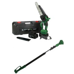 Аккумуляторная цепная пила + Удлинитель Сraft-tec EKS-8С (Без щеточный двигатель, масляный насос, подходит для работы с удлинителем в комплекте 2 аккумулятора, зарядное устройство)