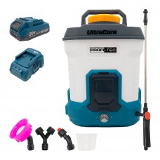 Аккумуляторный опрыскиватель PROFI-TEC PS-10L/20V (20 В, бак 10 л, давление 4.0 бар, 2.9 л/мин) 1×PT2020VX (2.0 Aг), ЗУ BC10, насадки, коробка