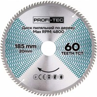 Пиляльний диск по дереву PROFI-TEC 185*20*60Т