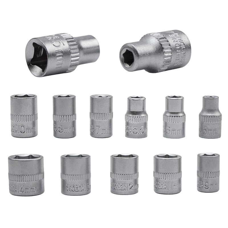 Alloid Base. Набір головок 1/4", 47 предм. 4-14 мм.