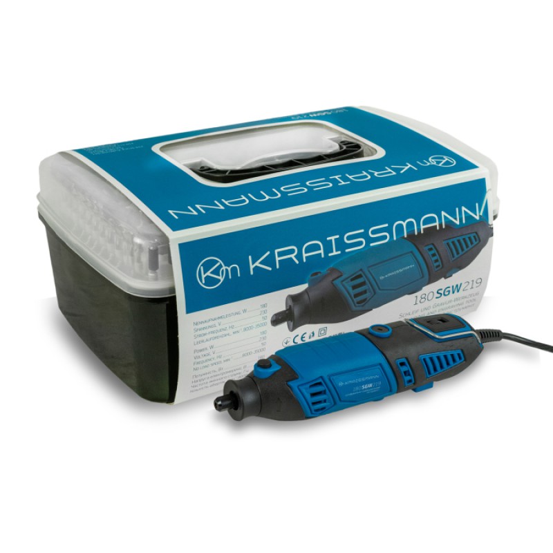 Гравер Kraissmann 180 SGW 219 (кейс-чемоданчик, гибкий вал, стойка)