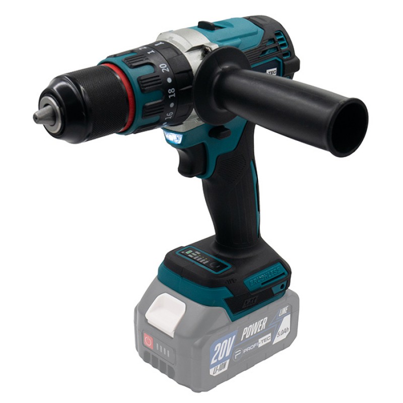 Акумуляторний ударний дриль-шуруповерт PROFI-TEC 20V DHP485BL (без акумуляторів та зарядного пристрою, коробка)