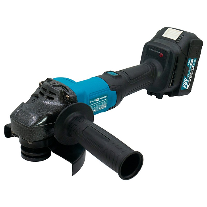 Аккумуляторная углошлифовальная машина (болгарка) PROFI-TEC DGA201BL POWERLine (2×PT2040EP (4.0 Ач), зарядное устройство)