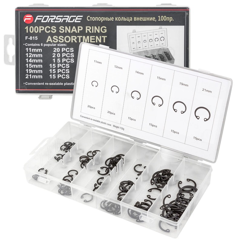 Стопорные кольца внешние, 100 предметов Forsage F-815