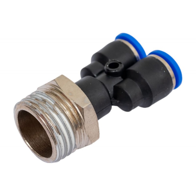 Фитинг Y-образный для пластиковых трубок 6мм с наружной резьбой 1/2" ROCKFORCE RF-SPX06-04
