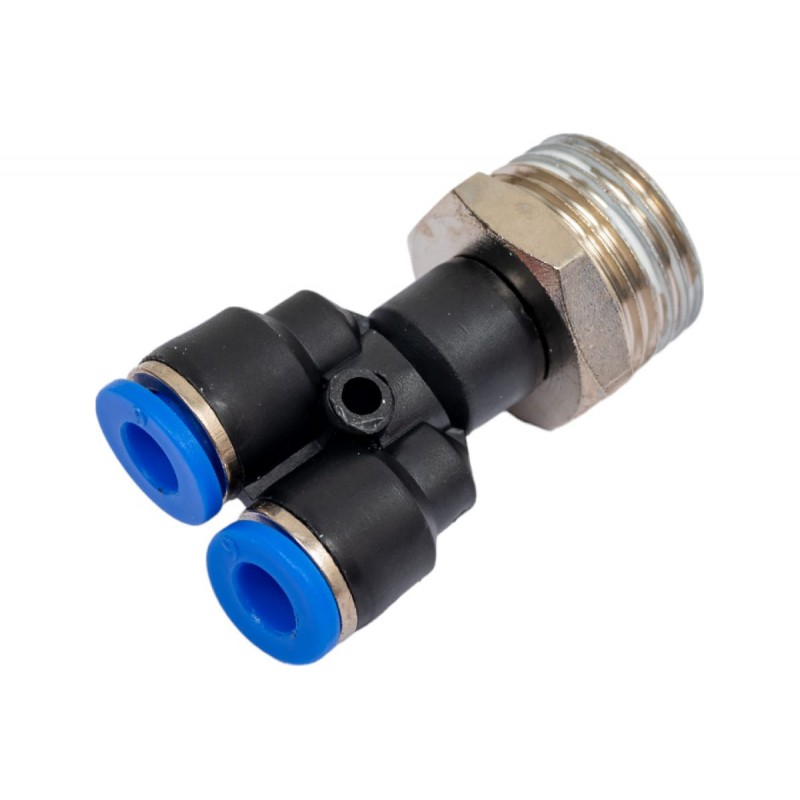Фитинг Y-образный для пластиковых трубок 6мм с наружной резьбой 1/2" ROCKFORCE RF-SPX06-04