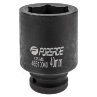 Головка ударна глибока 40мм (6гр.), 3/4" Forsage F-46510040