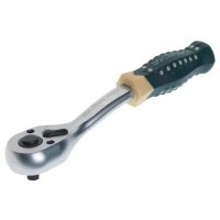 Трещотка реверсивная усиленная изогнутая с резиновой ручкой 1/2" (72зуб.) ROCKFORCE RF-802422