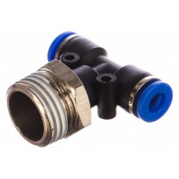 Фитинг Т-образный для пластиковых трубок 6мм с наружной резьбой 1/2" ROCKFORCE RF-SPB06-04