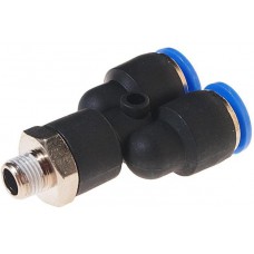 Фитинг Y-образный для пластиковых трубок 10мм с наружной резьбой 1/8" ROCKFORCE RF-SPX10-01