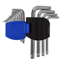 Набор ключей TORX Г-образных с отверстием,15 предметов(Т6Н,T7H,T8H,T9H,Т10Н,Т15Н,Т20Н,Т25Н,Т27Н, Т30Н,Т40Н,Т45Н,Т50Н,Т55Н,Т60Н)в пластиковом держателе Forsage F-5151T