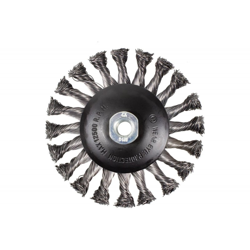 Кордщетка дисковая ''получаша'' стальная витая для УШМ 125мм ROCKFORCE RF-BWD105