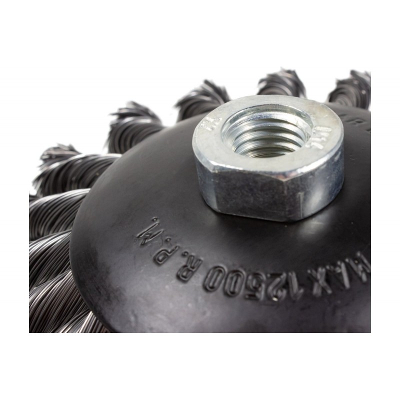 Кордщетка дисковая ''получаша'' стальная витая для УШМ 125мм ROCKFORCE RF-BWD105