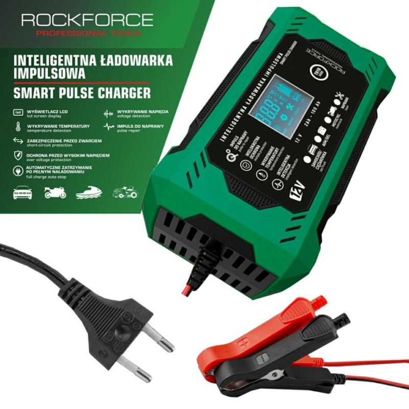 Автомобильное импульсное зарядное устройство (12В, 6А) ROCKFORCE RF-RJ-C120501A