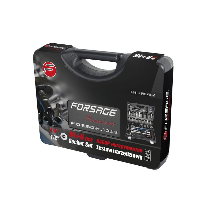 Набор инструментов 94+6пр. 1/4'',1/2''(12гр.) Forsage F-4941-9 Premium