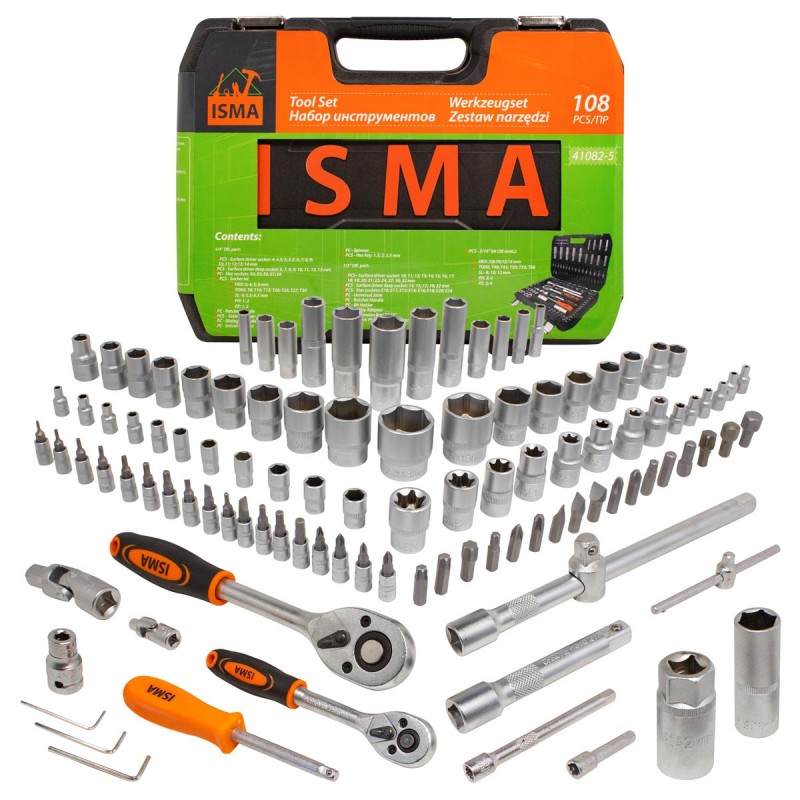 Набор инструментов 108пр. 1/4'', 1/2''(4-32мм;6гр.) IS-41082-5