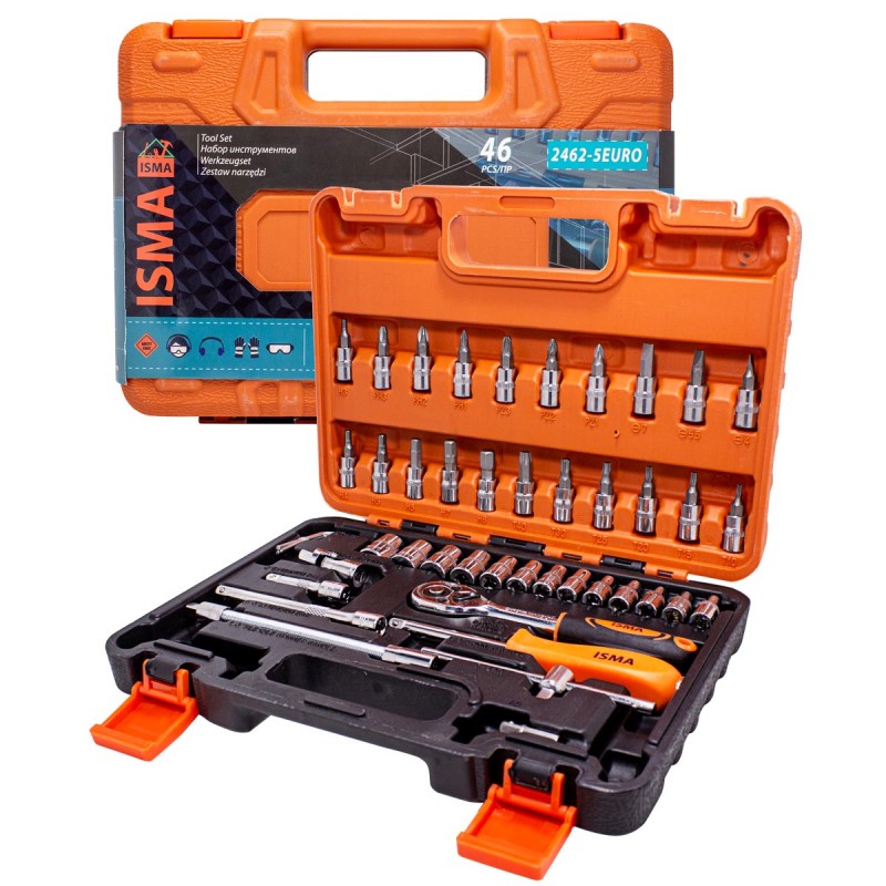 Набор инструмента 46пр. 1/4''(6-гран.)(4-14мм) IS-2462-5 EURO