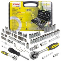Набір інструментів 108пр. 1/2'', 1/4'' (6гр.) (4-22мм) WMC TOOLS WT-41082-5EURO