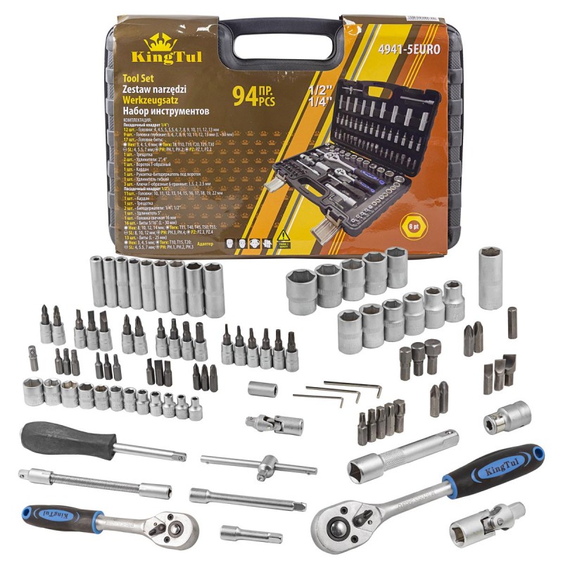 Набор инструментов 94пр.1/2'',1/4''(6гр.) (4-22мм) KT-4941-5EURO