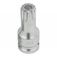 Головка-біта SPLINE з отвором M18 (L-60мм) 1/2'' Forsage F-24806018B