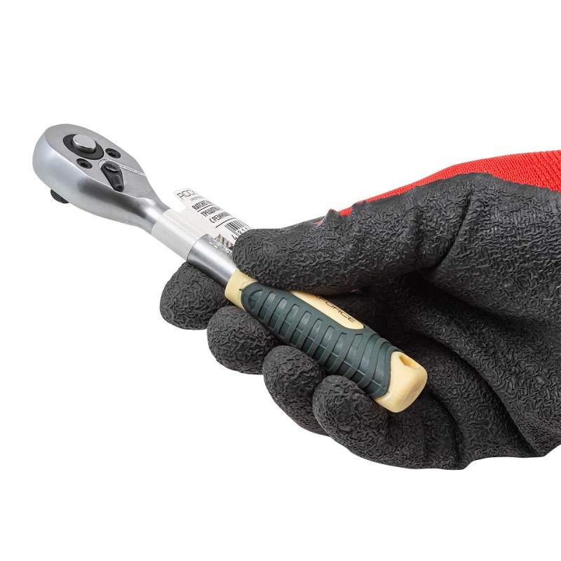 Трещётка 1/4" реверсивная с резиновой ручкой (L-150мм, 48зуб) Rockforce RF-80222W